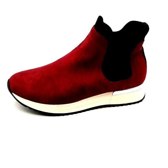 Kenneth Cole Reaction Womens Cameron Chelsea Sneakers Burgundy Pull On‎ 7.5M - Picture 1 of 9